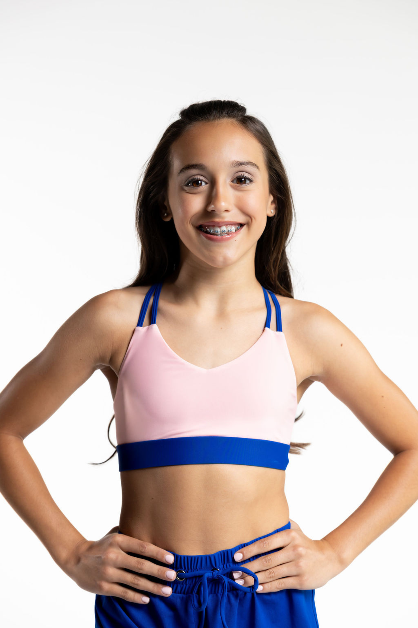 Girls Color Block Criss Cross Top