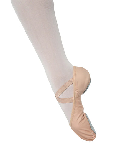 Youth Stretch Split Sole Leather Ballet Shoe