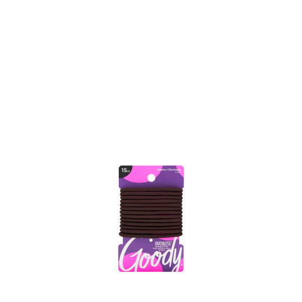 Womens Ouchless Braided Elastics - Brown 15ct