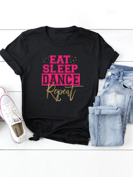 Ladies Eat Sleep Dance Repeat Short Sleeve T-Shirt