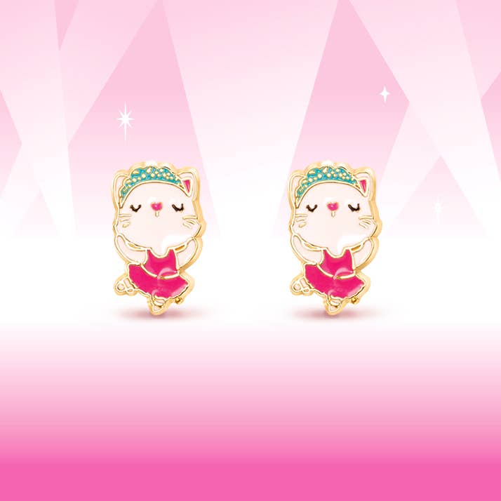 Ballerina Kitty Cutie Stud Earrings