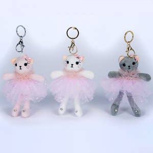 Ballerina Kitten Bag Tag Keychain