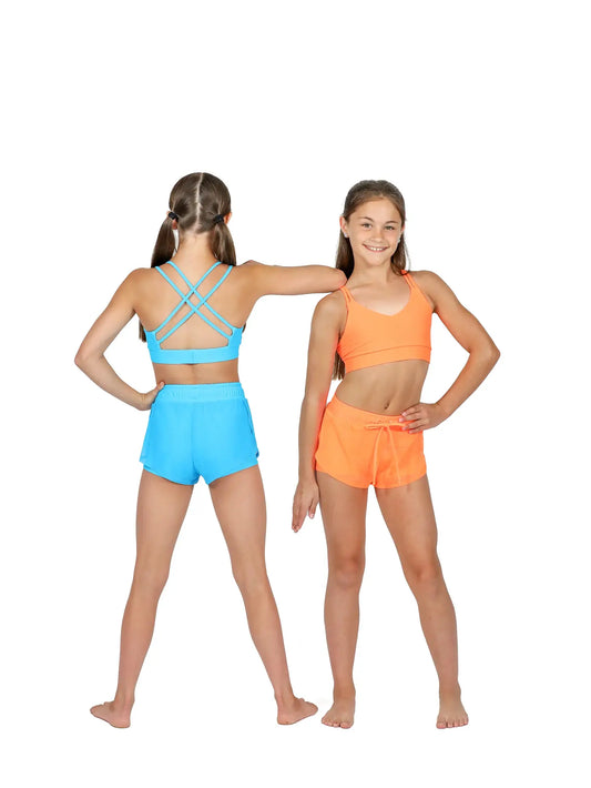 Girls Solid Criss Cross Top