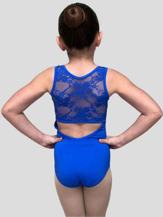Girls Floral Lace Tank Leotard