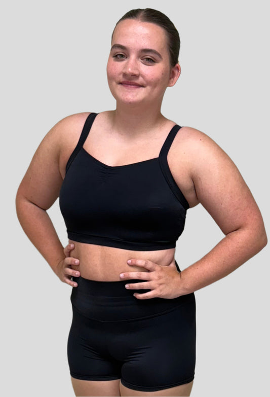 Ladies Sequin Heart Back Crop Top