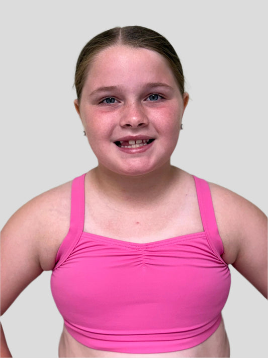 Girls Sequin Heart Back Crop Top