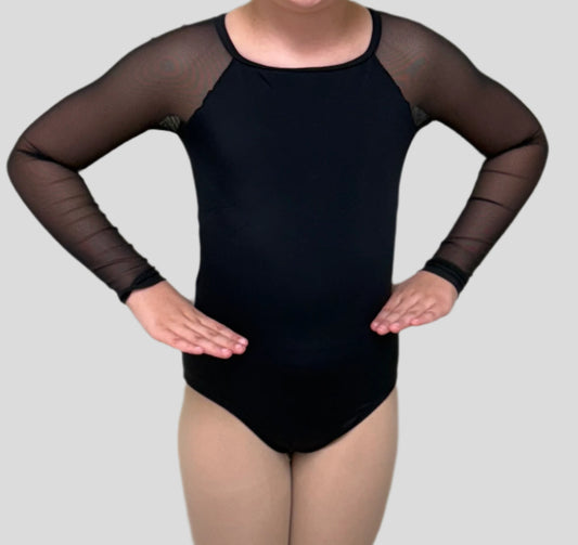 Girls Long Sleeve Strappy Leotard
