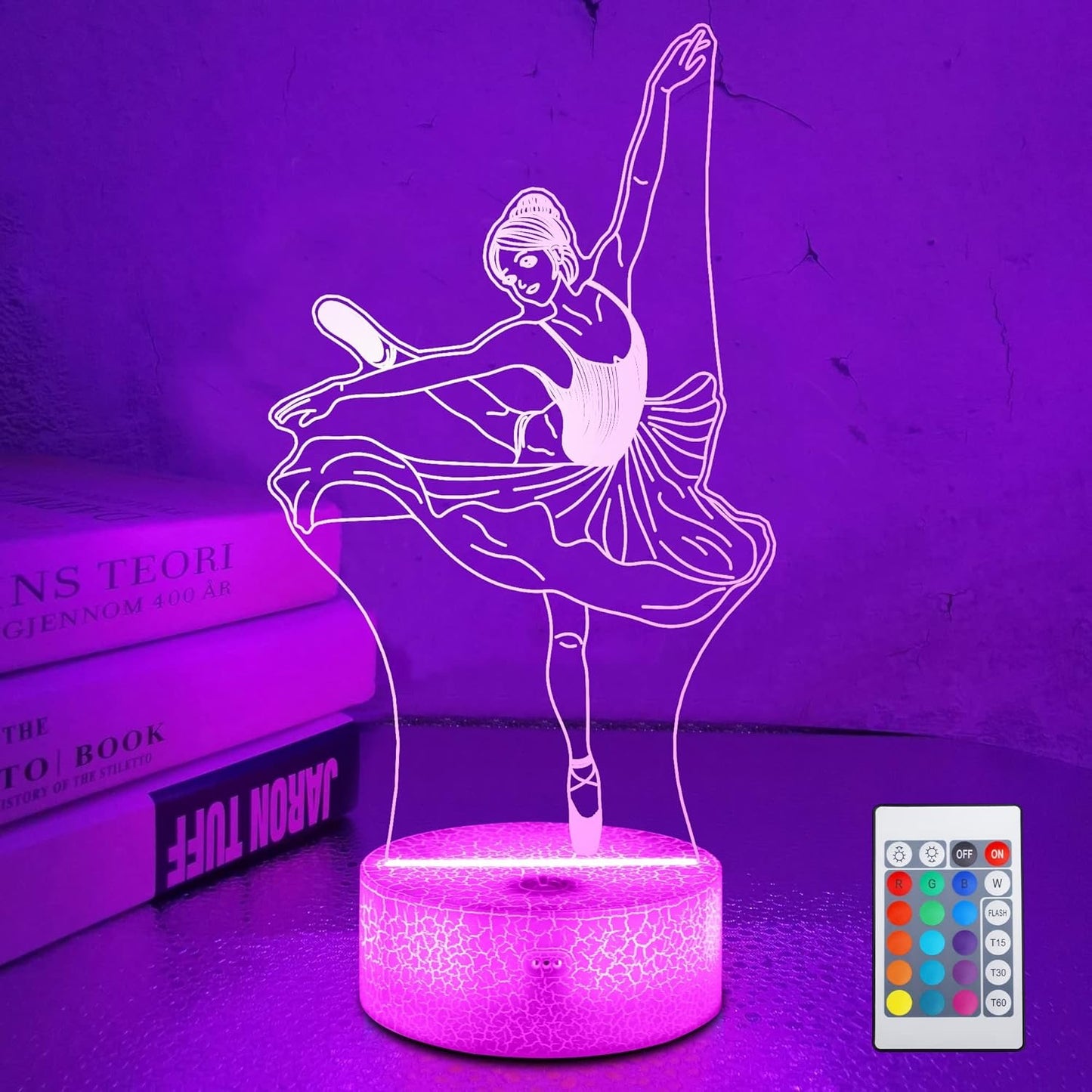 Ballerina 3D Night Light - 16 Colors