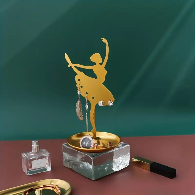 Golden Ballerina Jewelry Display Stand
