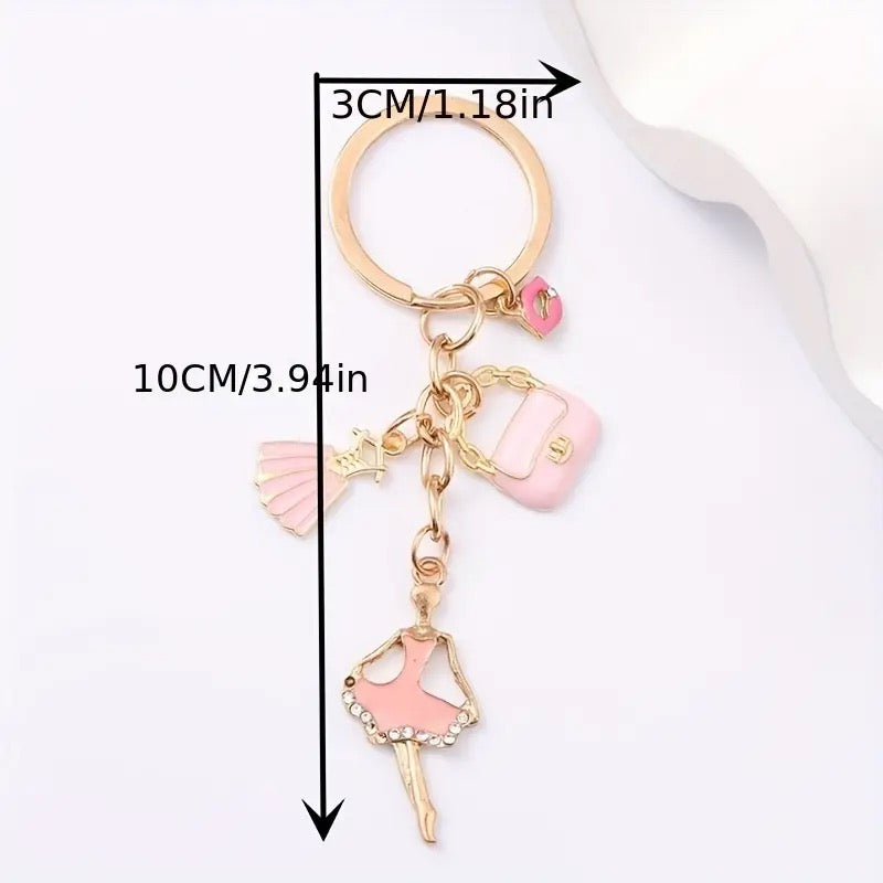 Ballerina Charm Keychain