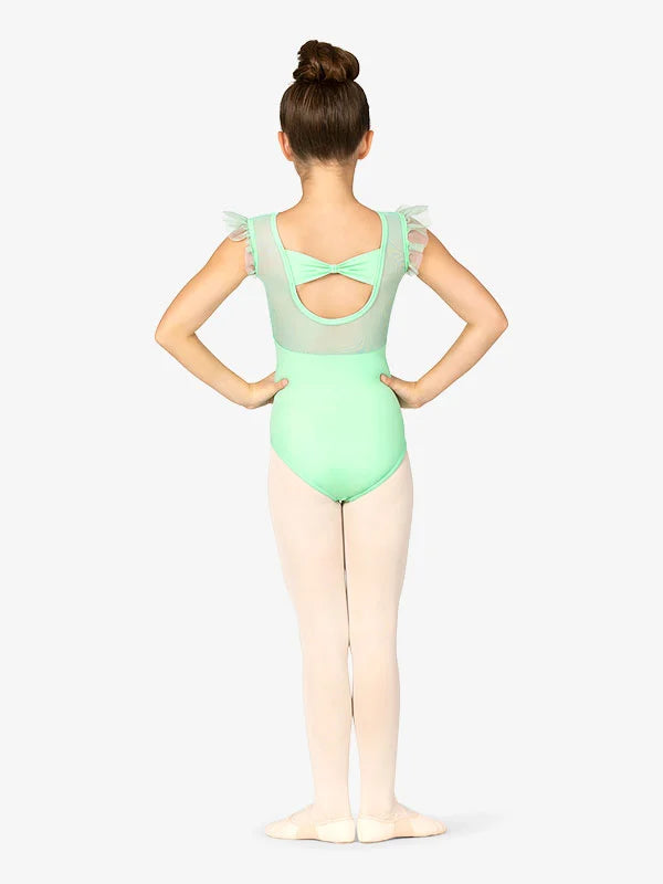 Girls Ruffle Sleeve Tank Leotard