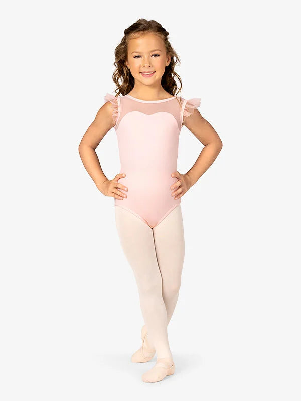 Girls Ruffle Sleeve Tank Leotard