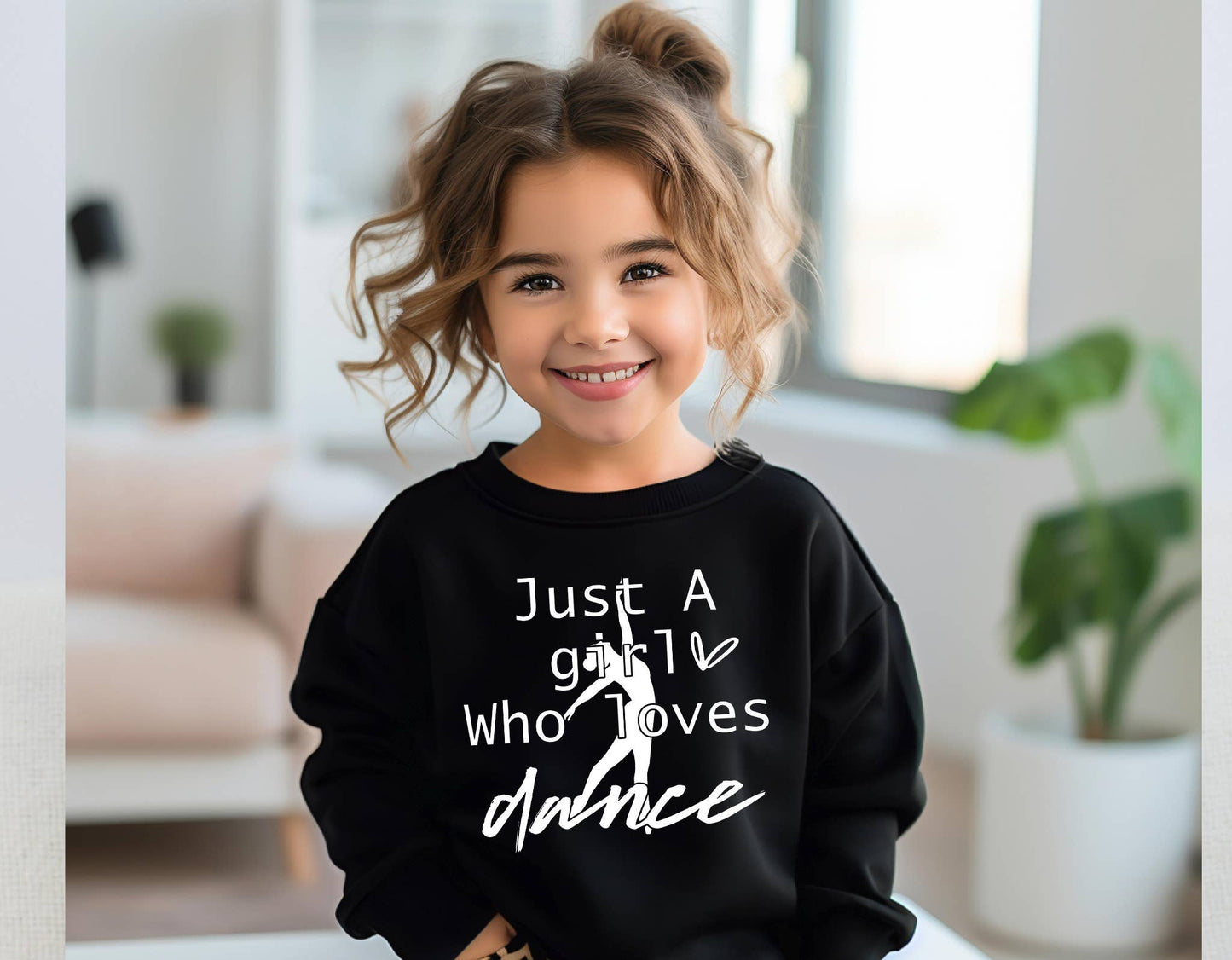 Toddler Just A Girl Who Loves To Dance Crewneck Sweatshirt