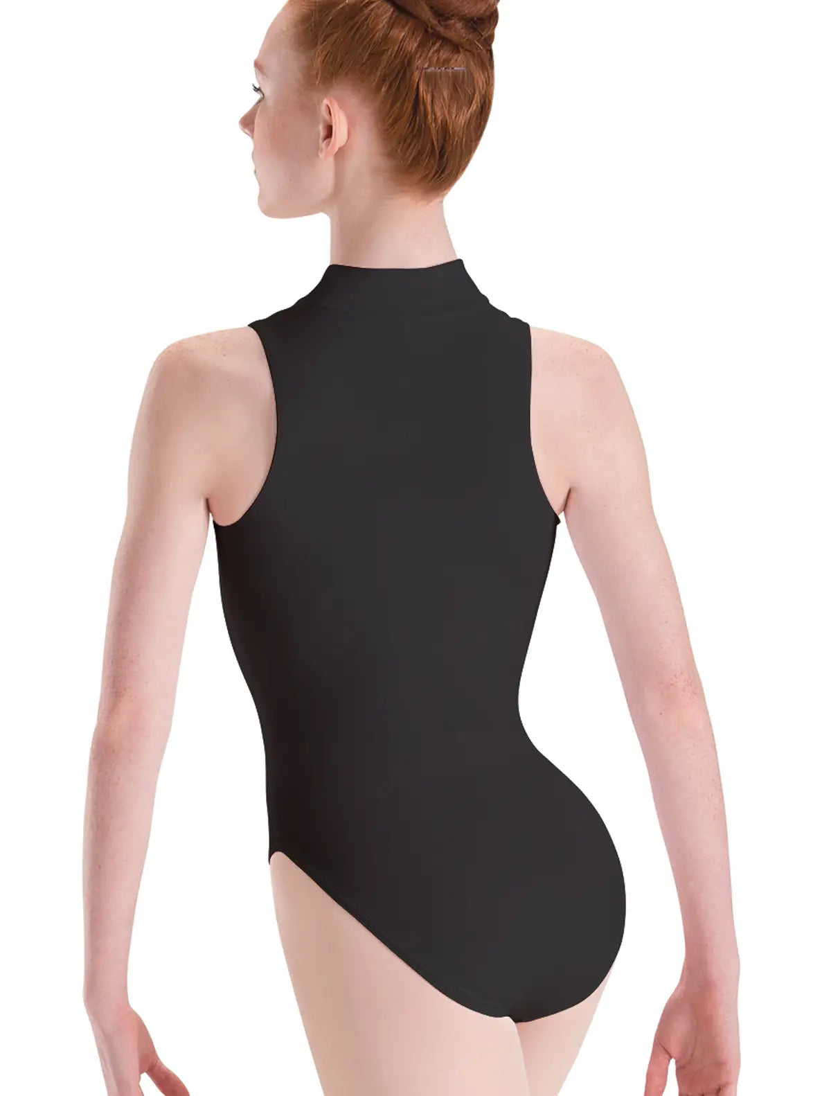Ladies Plus Size Zip-Front Mock Neck Leotard