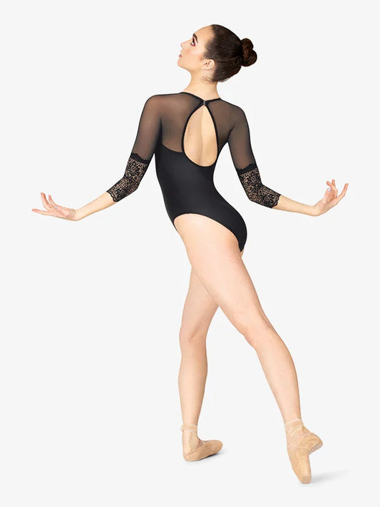 Ladies Mariia 3/4 Sleeve Lace Leotard