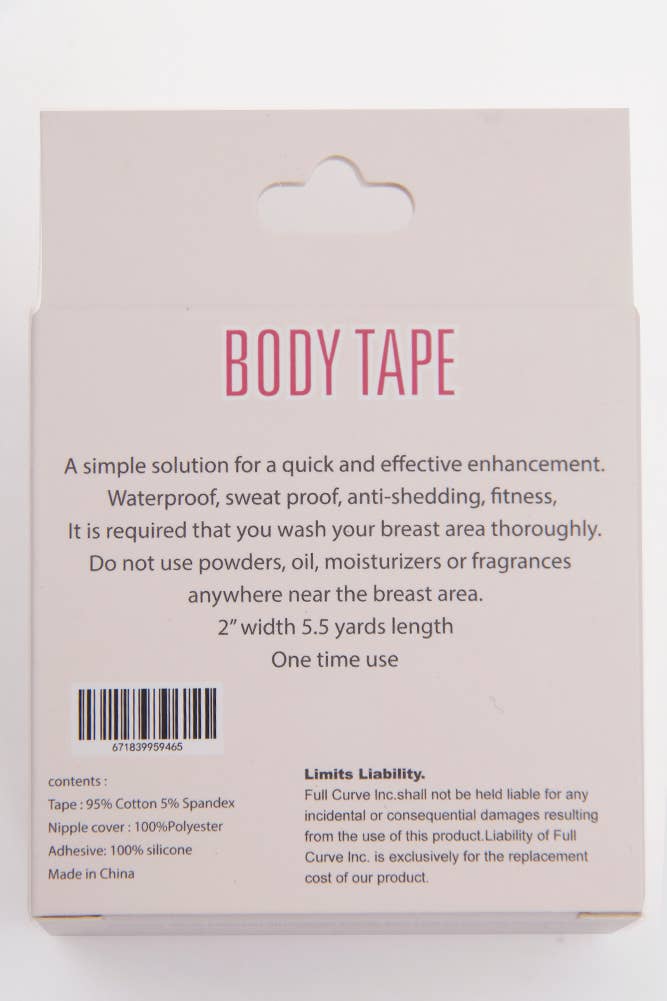 Waterproof Cotton Spandex Body Tape for Women: Beige