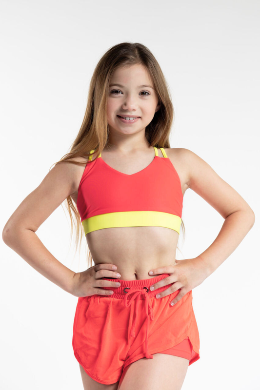 Girls Color Block Criss Cross Top