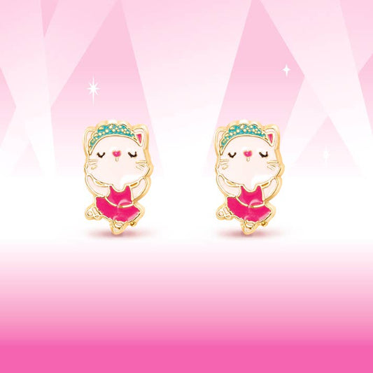 Ballerina Kitty Cutie Stud Earrings