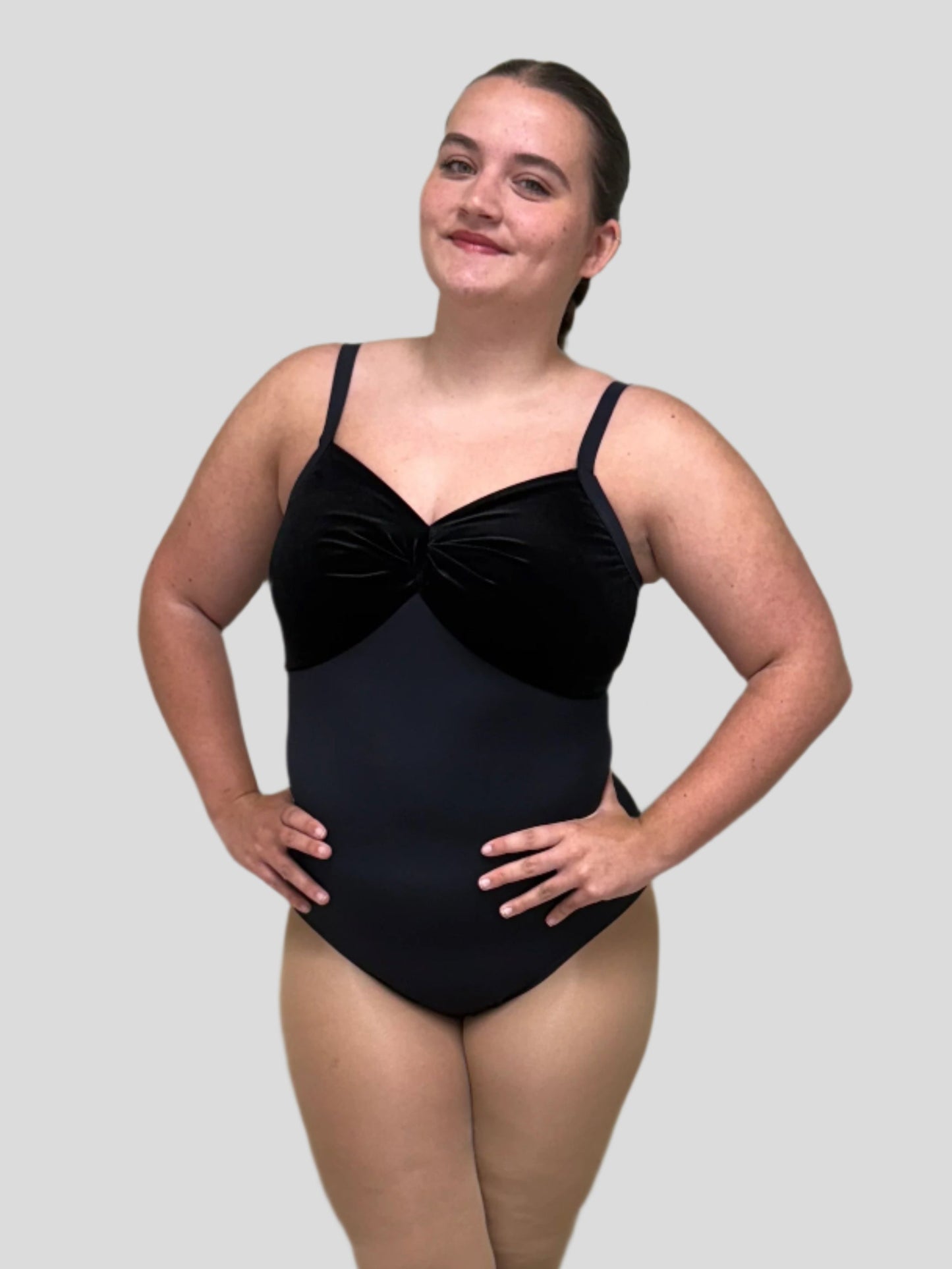Ladies Velvet Twist Front Leotard