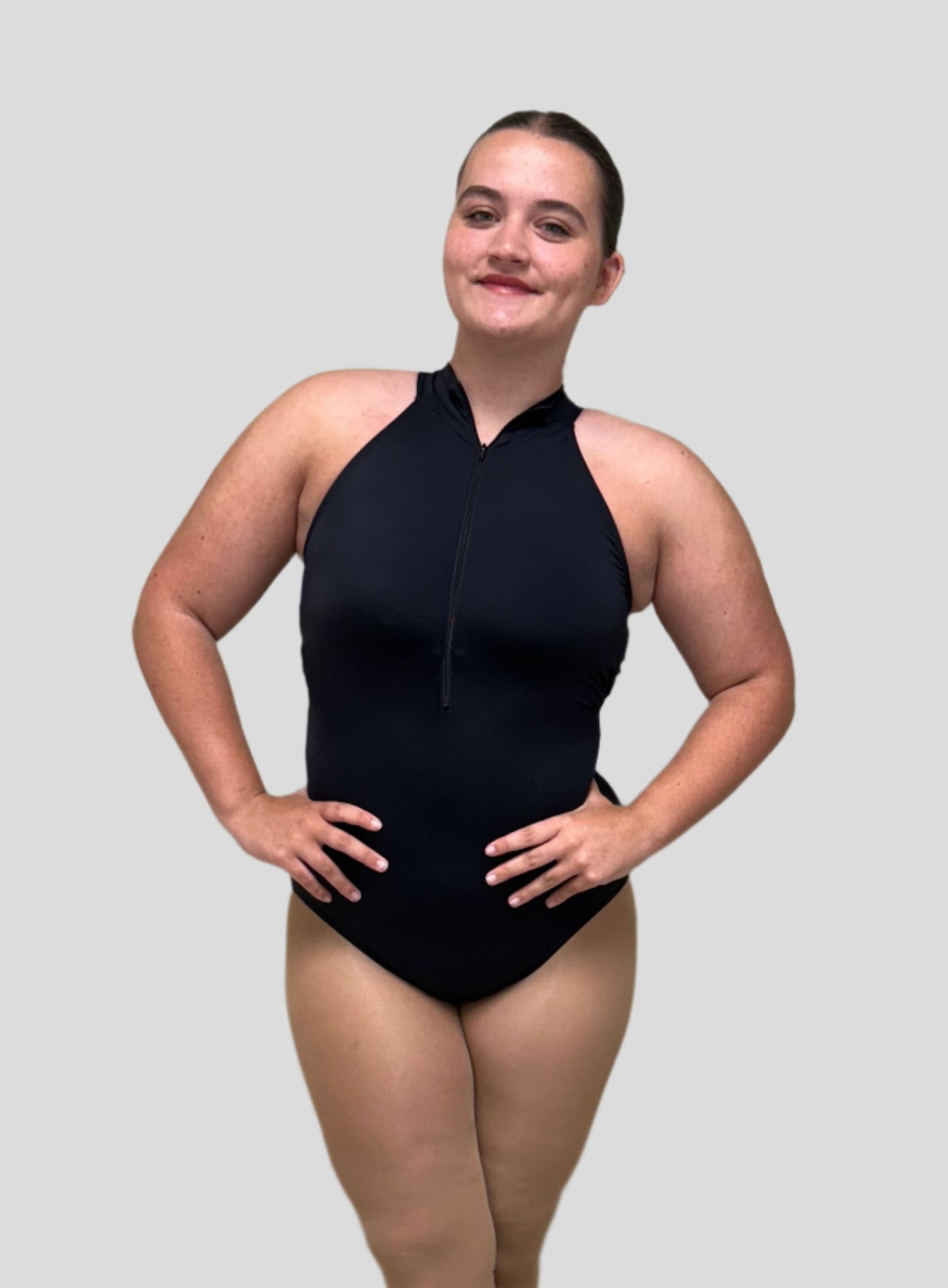 Ladies Zip-Front Cutout Back Leotard