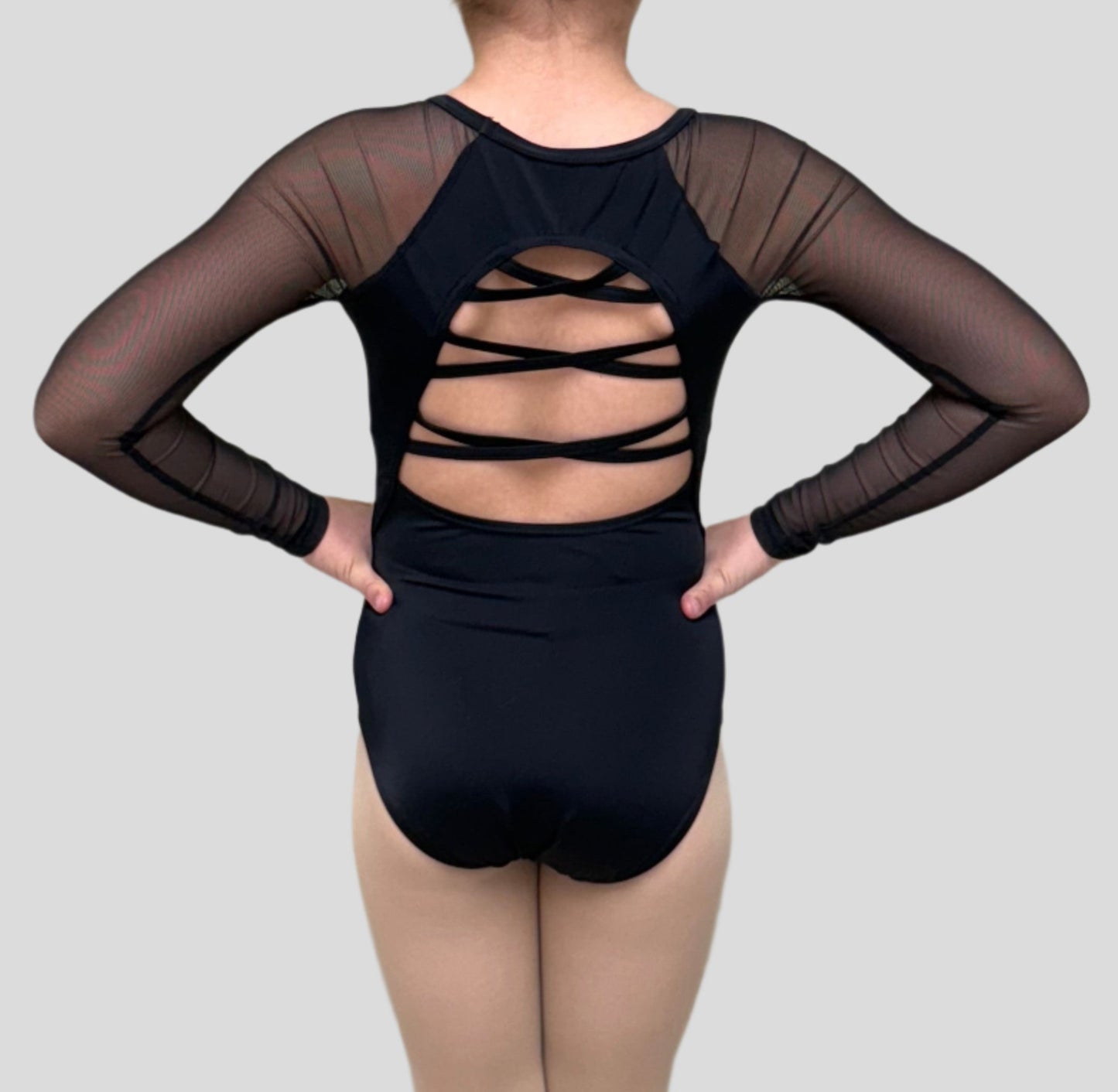 Girls Long Sleeve Strappy Leotard