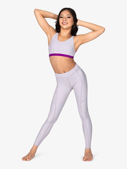 Ladies High Waist Ribbed Legging