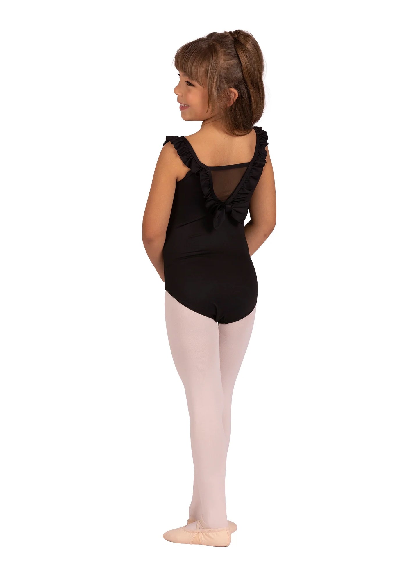 Girls Babe Ruffle Neck Leotard