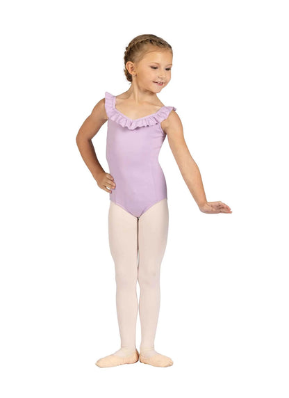 Girls Babe Ruffle Neck Leotard