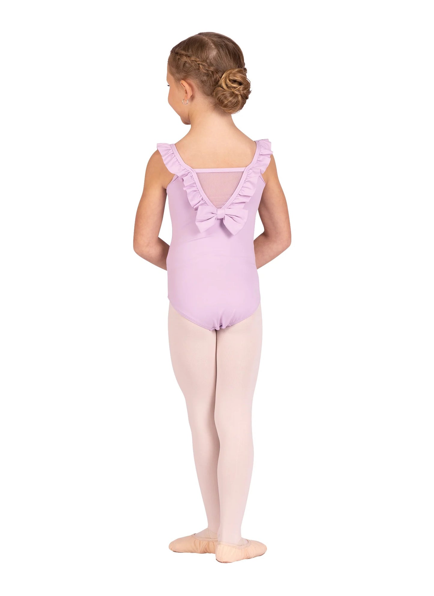 Girls Babe Ruffle Neck Leotard