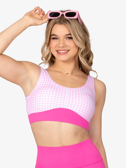 Girls Houndstooth Crop Top
