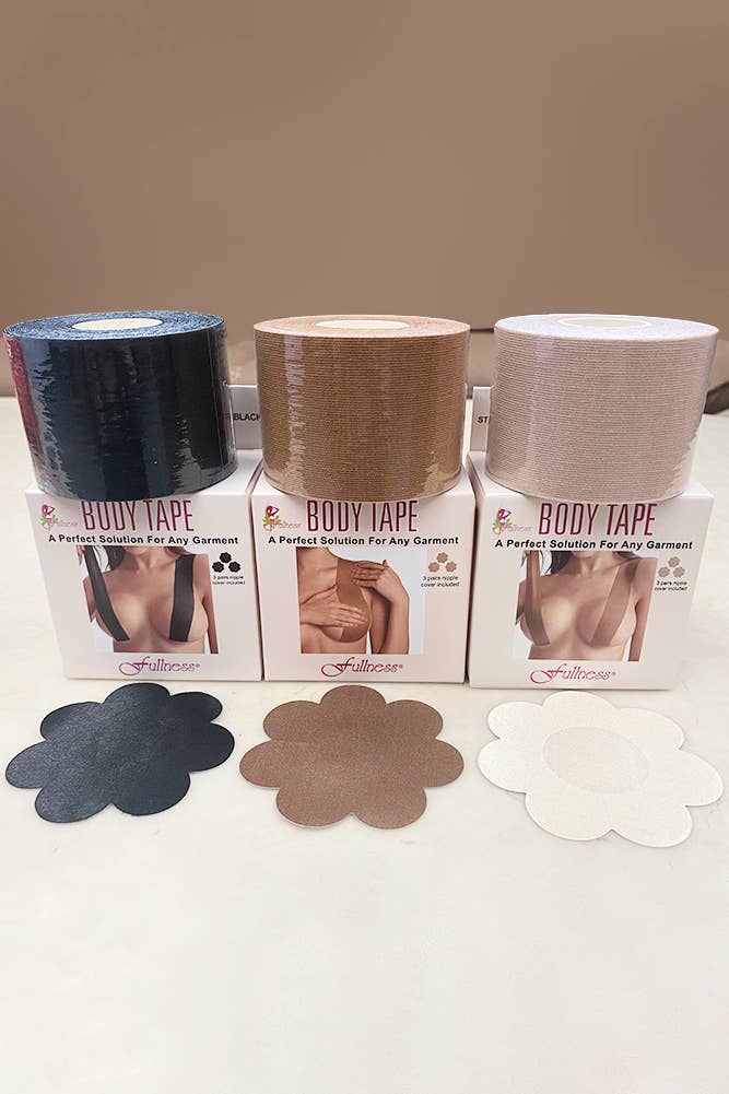 Waterproof Cotton Spandex Body Tape for Women: Beige