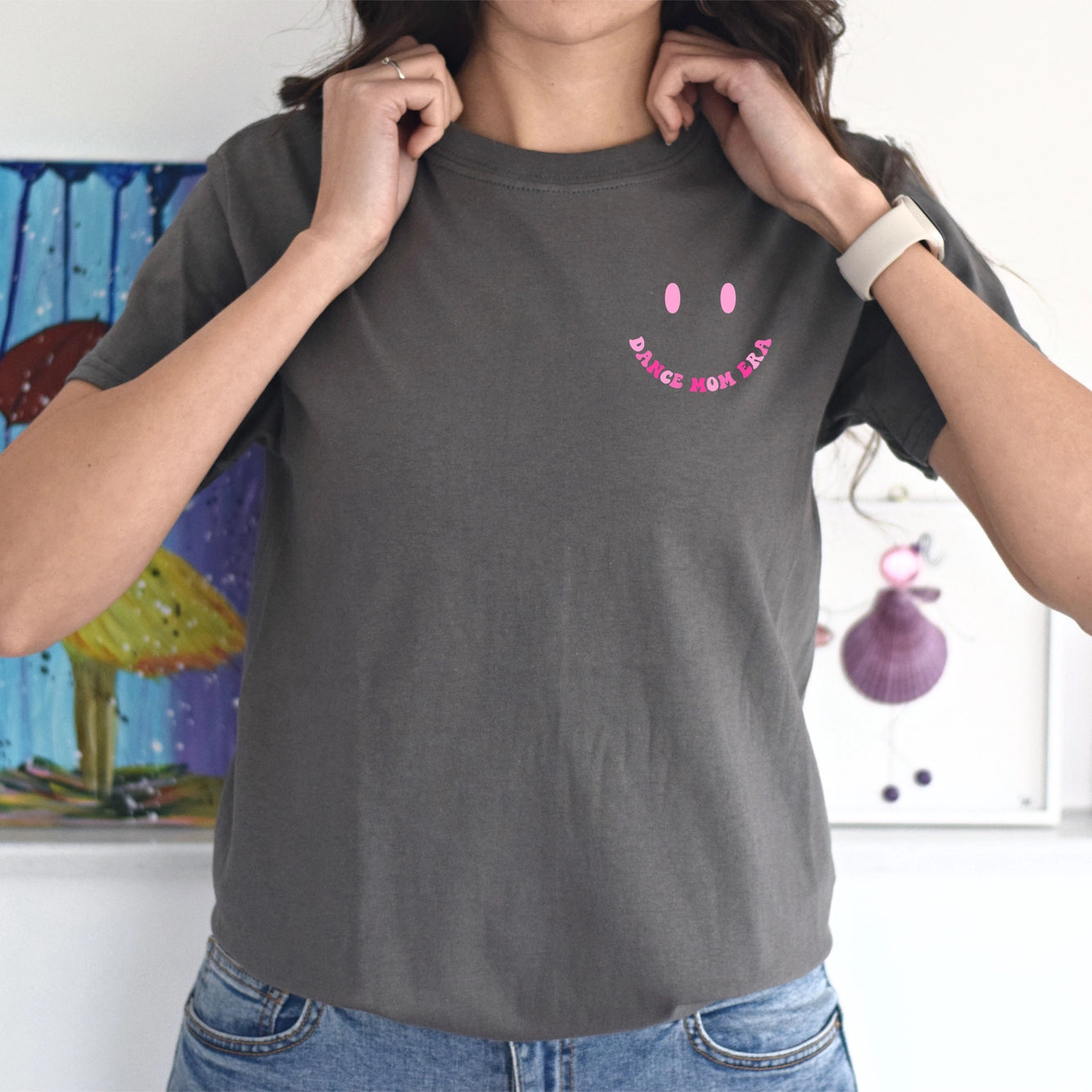 In My Dance Mom Era Pink Wave Short Sleeve Tee