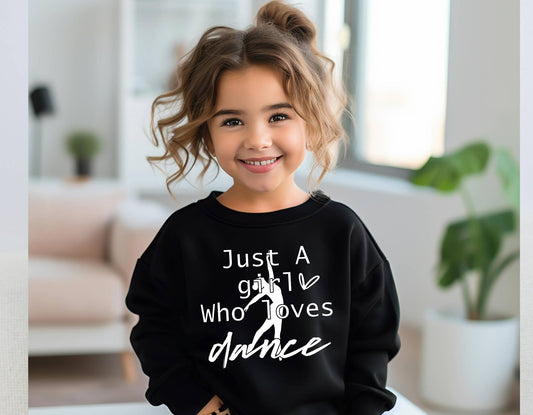 Youth Just A Girl Who Loves To Dance Crewneck Sweatshirt