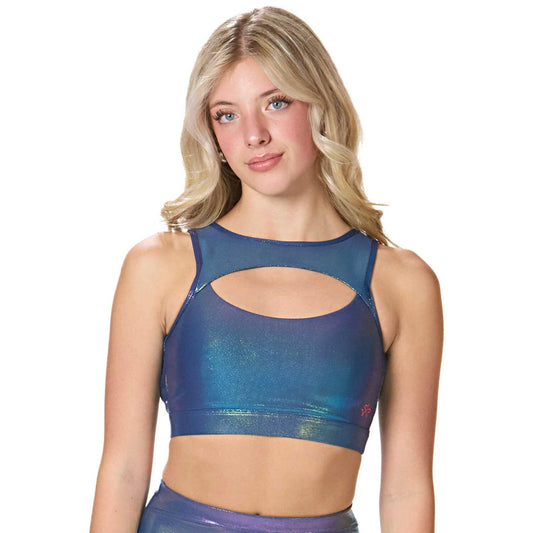 Ladies Ignite Cutout Midnight Blue Crop Top