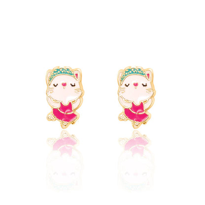 Ballerina Kitty Cutie Stud Earrings